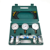 Hydraulic Pressure Gauge Kit Excavator Hydraulic Kit Pressure Meauring Device with 6 Test Couplings 3 Pressure Gauges 3Test Hose