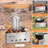 Aomiun Lightweight Triangle Wood Stove Camping Stove Portable Stainless Steel Burner for Outdoor Cooking Picnic Camping