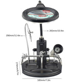 2.5X(6D)/4X(12D) 16 Smd Leds Magnifier Soldering Helping Hand Desktop Magnifying Glass Welding Repair Auxiliary Tool