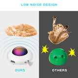 Automatic UFO Interactive Cat Toy for Indoor Rotating Feather Electronic Cat Toy Smart Auto Shut-Off Random Moving USB Charging