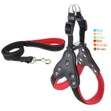 Dog harness collar dog leash Strong nylon Reflective for small meduim big dog vest bling rhinestone harness pet dog accessories