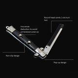 1Pcs Foldable Combs Hair Trimmer Comb Brush &amp; 1Set Stainless Steel Ear Nose Trimmer Razor