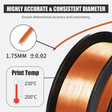3D Printer Filament 1.75mm 1KG No Tangles No Bubbles Silk PLA Filament for School Home Showroom Office Electronics Fields