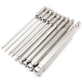 9Pcs S2 Steel Magnetic Hexagon 100Mm Length Ball Head Hex Driver Bit Set Manual Tool H1.5H2 H2.5 H3 H4 H5 H6 H8 H10