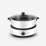 Split Electric Hot Pot, Non-Stick Electric Skillet,4L Large Capacity Cooking Pot,with Stepless Knob for Temperature Control