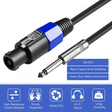 2 Pack 50 Ft Speakon To 1/4 Inch Male Speaker Cables 12 Gauge AWG Wire Audio Amplifier Connection Cord 6.35Mm DJ/PA