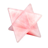 Natural Rose Quartz Crystal Merkaba Star 8 Points Chakra Reiki Healing Meditation Stimulating Stone Acupoint Massage Health Care