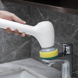 1 Set White Electric Cleaning Brush Kitchen Bathroom Sink Cleaning Tool Brush With Water Tank