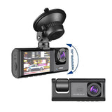 Full HD 1080P 3 Camera Dash Cam For Car 2 Inch Screen Dashcam Black Box Dual Lens DVR With Rear View Camera 24H Parking Monitor