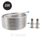1.5"Tri-Clap 25ft Heat Exchange Recirculating Mash System(HERMS) Coil 10"/12" Diameter 1/2"OD Tubing  Homebrew  Wort Chiller
