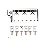 6-Hole Vintage 83mm Tremolo Bridge Plate and Saddle for Fender Stratocaster Strat Electric Guitar System Parts,Chrome