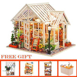 CUTEBEE DIY Dollhouse Wooden doll Houses Miniature Doll House Furniture Kit Casa Music Led Toys for Children Birthday Gift