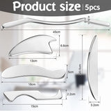 Professional 5 Pieces Stainless Steel Gua Sha Scraping Massage Tools Myofascial Release Kit for Soft Tissue Mobilization Therapy
