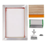 4PCS Screen Printing Kit 140T Screen Printing Aluminum Frame + Hinge Clip + Emulsion Shovel Coating Machine + Grill Tool Parts S