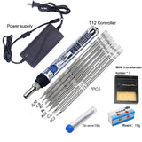 Mini T12 Electric soldering iron 72W adjustable temperature digital T12 solder station welding tool WIth DC 24V Power adapter