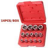14PCS Chrome-vanadium Steel Electric Wrench Socket Set Household Automobile Motorcycle Repairing Maintenance Tool Accessory Kit