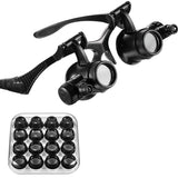 Headband LED Light Eyes Glasses Magnifier 2.5X 4X 6X 8X 10X 15X 20X 25X Optical Lens Glass Loupe For Watchmaker Jewelry Repair