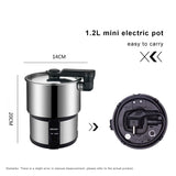 110-240V Mini Multicooker 450W Electric Skillet Split Stainless Steel Hot Pot Electric Cooker Portable Travel Cooking Pot