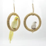 Pet Parrot Birds Cage Toystraw rope to climb a sling swing Ring Stand Chewing Bite Hanging Swing Cockatiel Para Birds Toy