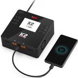 ISDT K2 AC 200W DC 500W*2 Dual Channel Balance Lipo Discharger Charger for Lipo NiMh Pb Battery RC FPV Racing Drone RC Parts