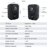 Sports Camera Back Clip Photography Dv Intelligent Camera Pir Hd Conference Recorder 11h Battery Life