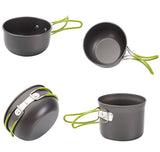 Camping Cookware Kit Outdoor  Aluminum Cooking Set Foldable Spoon Fork Knife Cup Hiking Picnic BBQ Tableware Camping Equipment