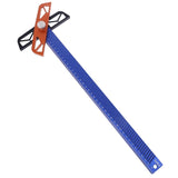 300/400mm Hole Ruler Aluminum Alloy T Type Square Gauge Adjustable Angle Woodworking Scriber Marking Ruler Line Scribing