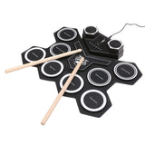 USB Portable Roll Up Drum Kit Silicone Electronic Drum Sets with Foot Pedal &amp; Drumsticks Built-in Battrey for Beginners