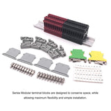DIN Rail Terminal Blocks Kit Terminal+Ground Blocks+Aluminum Rail+End Brackets+End Covers+Jumpers Kits