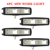 48W LED Headlight Work Bar LED Bar Fog Light 12-30V For Motorcycle Truck Boat Tractor Trailer Off road Working Light LED
