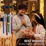 2 Pcs Solar Wind Chimes with Variable Colors,Waterproof LED Wind Chimes,8 Tubes on the Outside,Commemorative Wind Chimes