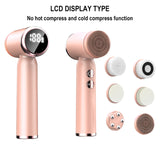 6 In 1 Hot Cool Face Cleansing Brush Electric Facial Brush Deep Cleaning Pore Cleaner LCD Vibration Lifting Skin Firming Massage
