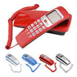 Mini Office Phone Caller ID Landline Phone Desktop Fixed Wired Phone Wall Mountable Phone with LCD Display for Home Office Hotel