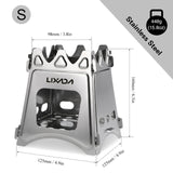 Lixada Outdoor Compact Folding Titanium Wood Stove Portable Ultralight for Camping Cooking Picnic Travel with Mini Alcohol Stove