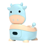 Cartoon Kids Potty Training Toilet Comfortable Safe Toilet Trainer with Soft PVC Pad Lip Handles Cleaning Brush for Toddlers
