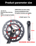 110BCD Bike Crankset 22s Road Bike Hollow Double Sprockets 170mm 53-39T 50-34T Double Chainring Racing Bicycle Cranks Parts