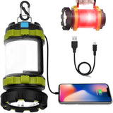 LED Camping Lantern Rechargeable, T2000 High Lumen Light Flashlight, 6 Modes, High Capacity Power Bank