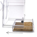 Acrylic Anti-squirrel Transparent Window Bird Feeder With Powerful Suction Cup And Detachable Sliding Tray