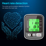 Upper Arm Blood Presure Meter Monitor Heart Rate Pulse Sphygmomanometer Rechargeable LCD Automatic Digital Tensiometer