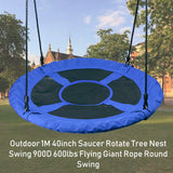 Outdoor 1M 40inch Saucer Rotate Tree Swing 900D 600lbs Flying Giant Rope Round Swing