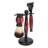 Beard Shaving Brush Set Shaving Holder Brush Set Comfortable Grip Lightweight Manual Aluminum Alloy for Men for Salon