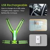 LED Reflective Vest USB Rechargeable LED Light Up Vest High Visibility Adjustable Running Vest Safety Night Running Gear 2023