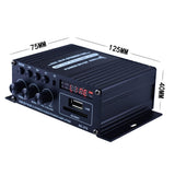 AK370 Mini Audio Power Amplifier 2x20W Portable HiFi Stereo Sound Amplifier Speaker Amp Support FM Radio for Car and Home