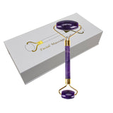 Amethyst Jade Facial Massage Roller Relax Weight Loss Natural Jade Quartz Scraper Massager Roller Jade Beauty Skin Tool XA67Z