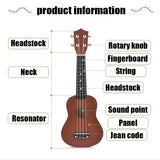 21" Ukulele Basswood Acoustic Nylon 4 Strings Ukulele Bass Guitar Musical Instrument for beginners players