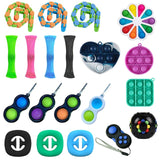 20 Pack Popetes Dimpl Fidget Toys Set New Push Bubble Sensory Fidget Toys Stress Reliever Toy Squeeze Toys Antistress