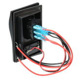 12-24V LED Dual Battery Test Panel Rocker Switch Car Truck Marine Boat Voltmeter 4P ON-OFF-ON