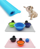 Waterproof Pet food Mat For Dog Cat Solid Color Silicone Pet Food Pad Pet Bowl Drinking Mat Dog Feeding Placemat Easy Washing