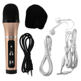 Musical Microphone Portable Mic Singing Karaoke Machine Handheld Speaker for Home Party Indoor KTV Birthday Golden