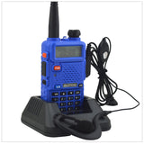 Blue baofeng 5R Radio dualband UV-5R walkie talkie dual display 136-174/400-520MHz two way radio with free earpiece BF-UV5R